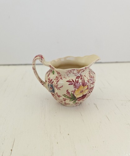 Antique Johnson Brothers Rose Chintz Sugar Bowl & Creamer Set Miniature 1900 - Picture 10 of 10
