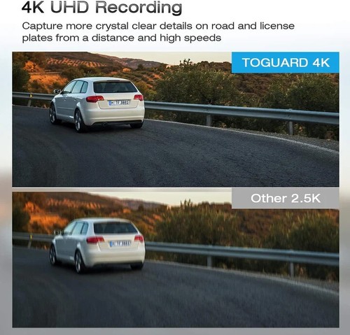 Campark CE80A 4K Full Touch Screen Rear View Front and Rear Dual Dash Cam Waterp - Picture 3 of 4