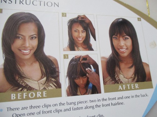 Snap on Bangs Off Black Hair Topper Hairpiece NIB - Picture 8 of 10