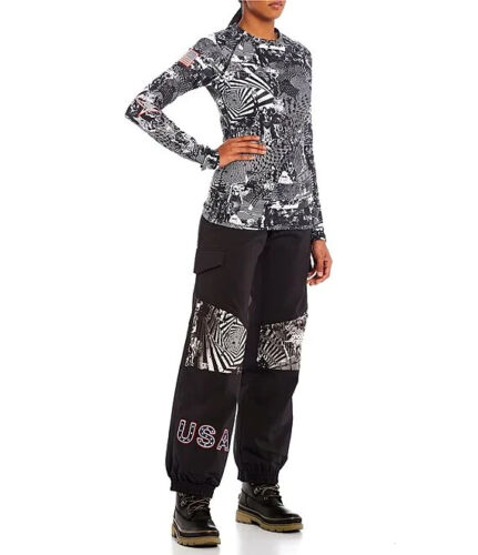2022 NWT WOMANS VOLCOM US OLYMPIC TEAM LS BASE TOP $70 S black/white - Picture 3 of 3