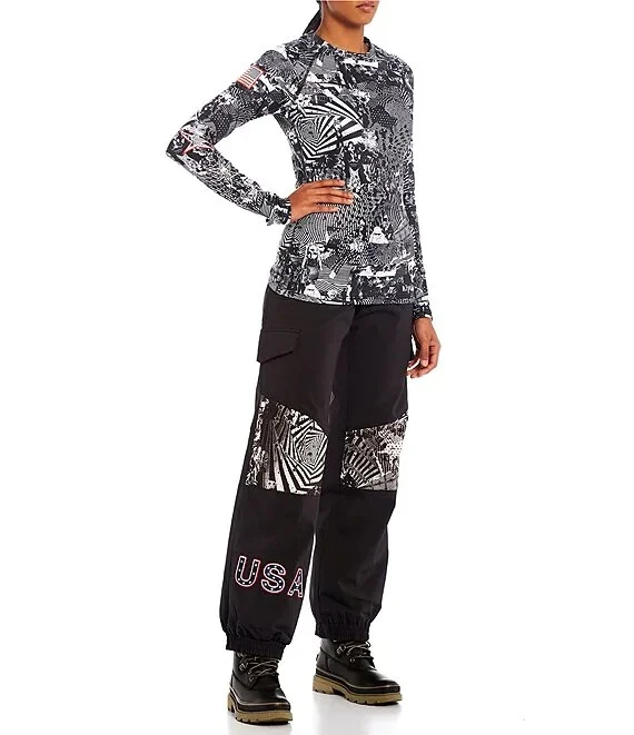 2022 NWT WOMANS VOLCOM US OLYMPIC TEAM LS BASE TOP $70 S black/white - Image 3 of 3