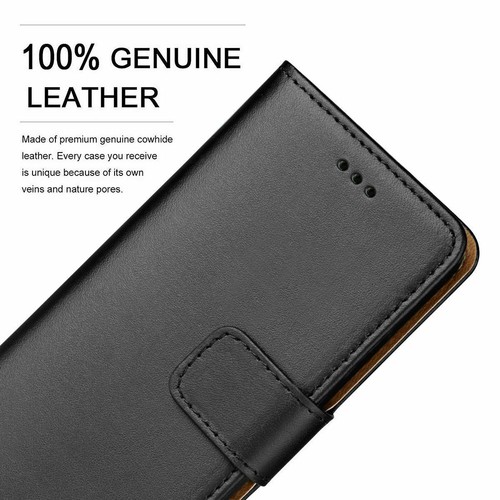 REAL LEATHER WALLET STAND CASE CARD POCKET FOR Samsung Galaxy Note 4 UK freepost - Picture 3 of 35