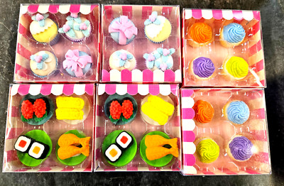6x Großhandel Restposten Pakete Neuheit Radiergummis Schreibwaren Pinata CupCakes Sushi