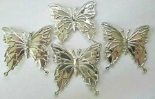 CraftbuddyUS 10x 2.25in Decorative Metal Filigree 2 Layer Butterfly Stickon Topp