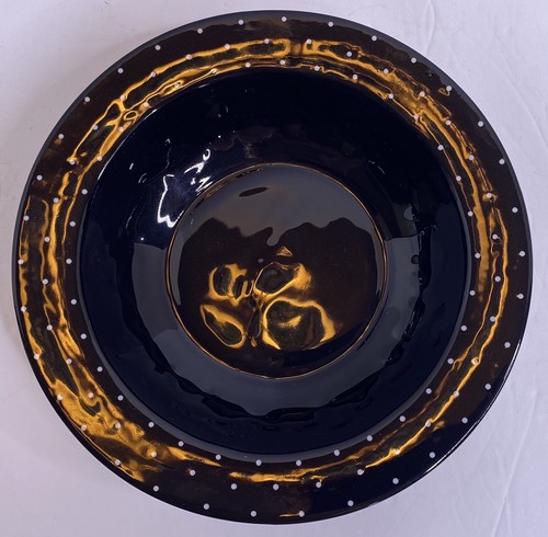 Cuenco para servir Mary Engelbreit redondo lunares cereza negro blanco y amarillo 2000 - Imagen 9 de 15