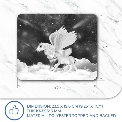 Rectangle Mouse Mat BW - Pegasus Fantasy Mythology Horse #37607 - Afbeelding 7 van 8