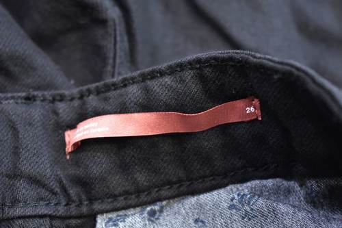 Pilcro Anthropologie Wide Leg Bell Bottom Black Denim Jeans w Stretch Womens 26 - Picture 10 of 13