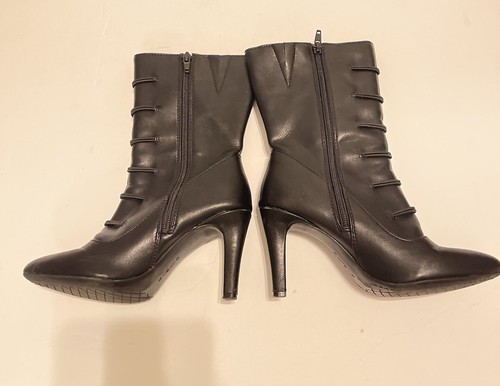 Botas de mujer Rialto negras de cuero sintético talla 6M ¡Apenas desgastadas! - Imagen 17 de 17