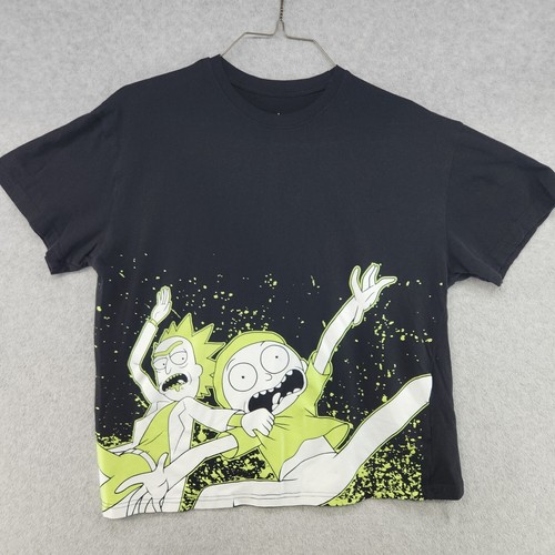 Rick and Morty Portal Jump Grafik T-Shirt Erwachsene Schwimmen schwarz Gr. XL Blacklight