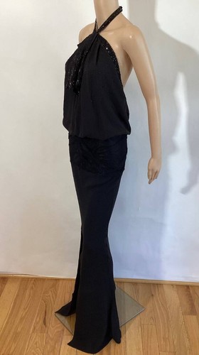 CHRISTIAN DIOR BY JOHN GALLIANO 2003 BEADED SILK HALTER FLAPPER GOWN SZ 6 - Picture 5 of 12