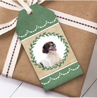 French Spaniel Dog Green Birthday Present Favor Gift Tags