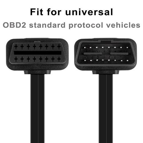 Cable de diagnóstico de coche de extensión OBD II de codo de fideos planos de 16 pines macho a hembra de 2 pies - Imagen 4 de 14
