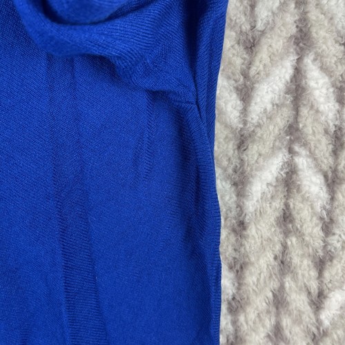 womens medium blue Sutton Studio wool blend asymetrical long sleeve pullover - Picture 6 of 9