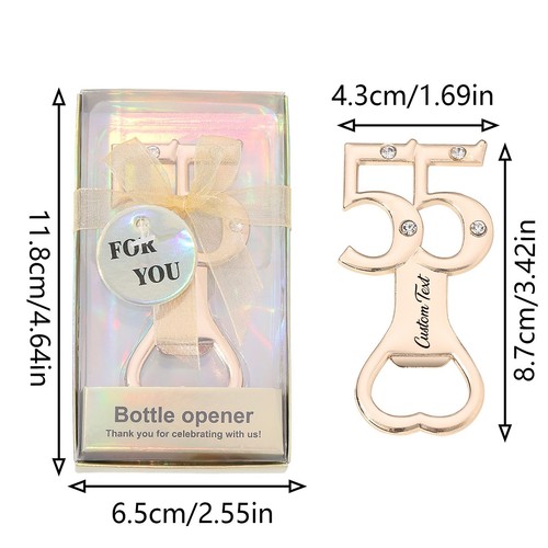 Personalized Golden Bottle Openers for Birthday Party Favors Wedding Anniversary - Bild 1 von 27