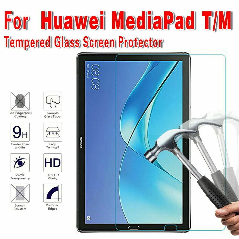 2xFor Huawei MediaPad T3/T5/M5/M6/T10/Pro/T8 Tempered Glass Screen Protector - Image 2 of 4