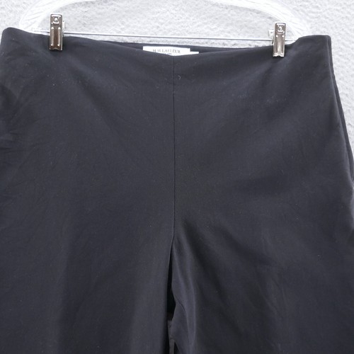 MM LaFleur Womens Flare Leg Ankle Pants 16 Black Side Zip High Rise Stretch - Picture 2 of 14