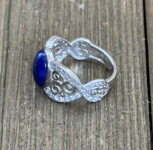 JTV Sterling 925 Lapis Ring Filagree Thailand BBJ size 9 NEW - Picture 4 of 6