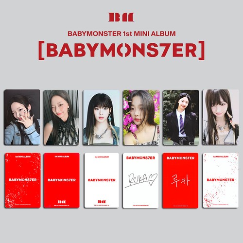 6pcs/set BABYMONSTER BABYMONS7ER Self Made Photocard HD Photo Cards Ahyeon Asa - Picture 3 of 10