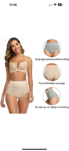 Women's High Waisted Cotton Underwear Soft Breathable Full Coverage Stretch XL - Picture 7 of 7
