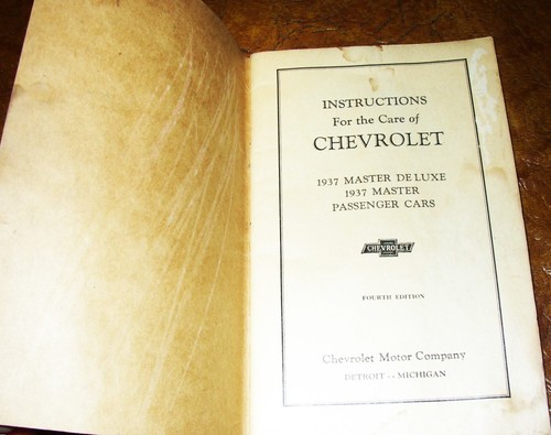 1937 Chevrolet Chevy Owners Manual Master Deluxe Standard Six plus BONUS! - Bild 5 von 11