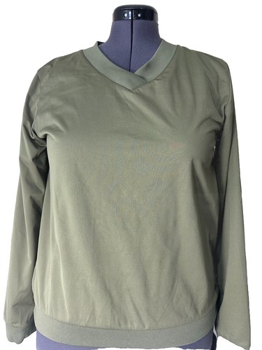 NIKE SHIELD FAIRWAY WINDSHIRT GOLF SWEATER MEDIUM OLIVE WOMEN' Size S CK5874-222 - Picture 1 of 3