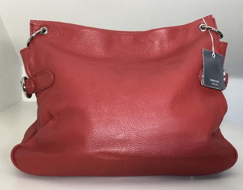 Oroton Red Hobo Bag Pebbled Leather Silver Hardware Chain Strap BNWT RRP $545 ❤️ - Picture 9 of 15