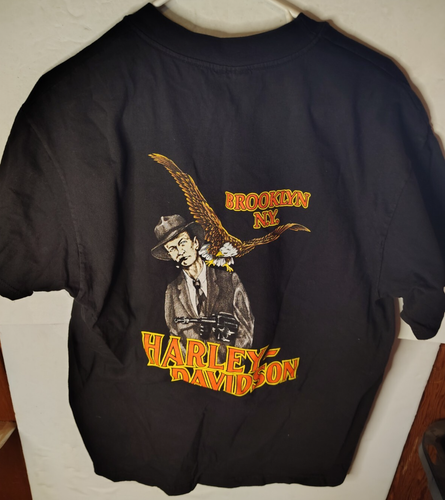 Harley Davidson Running Cool Brooklyn NY T-Shirt Gr. L Gangster Tommygun USA - Bild 4 von 5