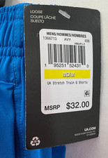 Under Armour Shorts Mens Size M blue Stretch Train G Pockets