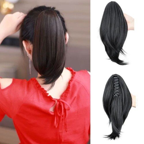 Synthetic Straight Claw Clip Fluffy Messy Hair Bun Clip In Hairtail Extensions - Picture 4 of 14