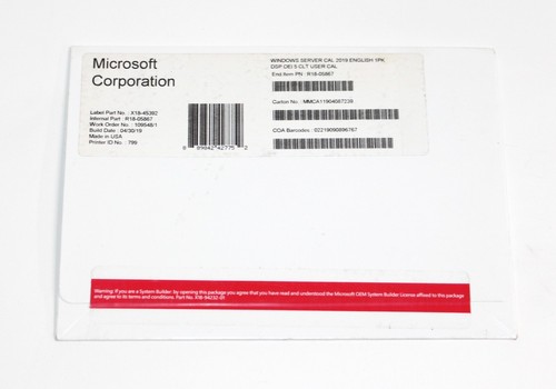 Windows Server CAL 2019, R18-05867 MICROSOFT SERVER 2019 5 USER CAL LICENSE - Picture 7 of 10