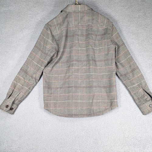 Banana Republic Shirt Mens Size Small Tan Plaid Check Chuck Jacket - Picture 5 of 7