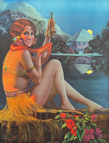 Rare 1920s Gene Pressler Art Deco Pin-Up Print, Polynesian, Original Vintage - Picture 2 of 7