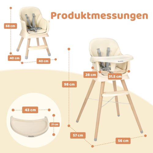 6 in 1 Hochstuhl Barhocker Kinderhochstuhl Babyliege Kinderstuhl Hocker Essstuhl - Bild 21 von 33