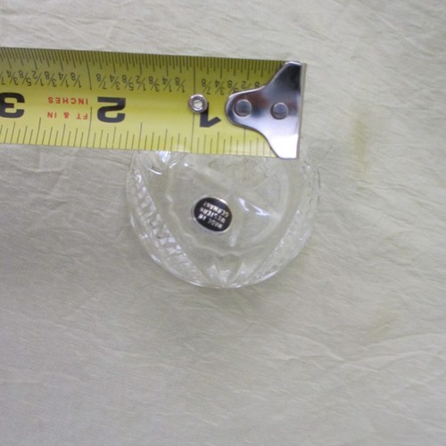 single ETCHED GLASS CRYSTAL open SALT CELLAR BOWL made in Western Germany fancy - Picture 8 of 8