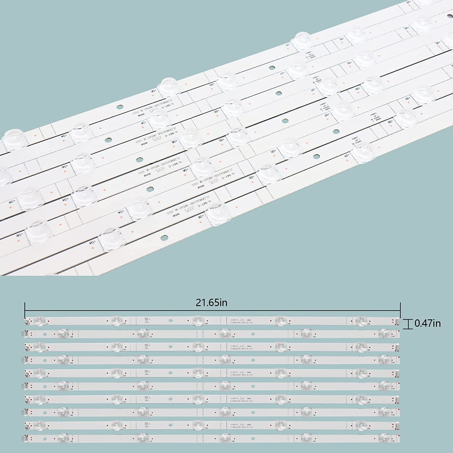 (10Pcs) LED Backlight Strips for Sharp Hisense JL.D580A1330-365AS-M_V02 LC-58Q62 - Picture 4 of 6