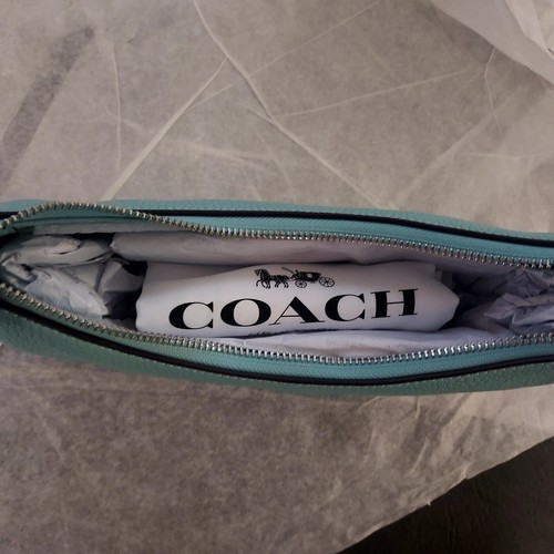 Coach CC439 Luna Faded Blue Leather Shoulder Bag New - Picture 9 of 9