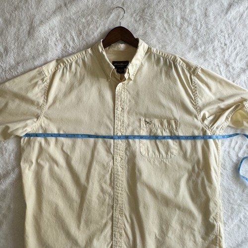Eddie Bauer Herren Tall XL Hemd Kurzarm Knopfleiste Gelb Relaxed Fit - Bild 9 von 9