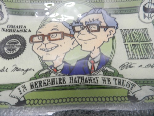 Peggy Karr Fused Glass Berkshire Hathaway Tray Warren Buffett Charlie Munger - Picture 7 of 7