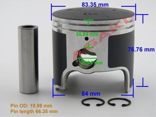 For PWC YAMAHA GP760/LST1200 Piston Kit STD 64X-11631 65U-11631+Ring, Bore 83.64 - Picture 5 of 7