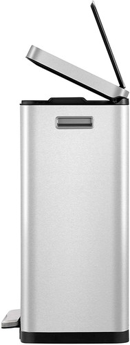 EKO X-Cube Mülleimer Abfallsammler 30 L Treteimer Edelstahl matt Mülltonne - Bild 3 von 8