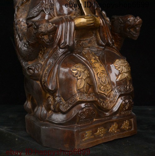 Old Chinese Copper Bronze The Queen Mother of the West God Goddess People Statue - Picture 9 of 12