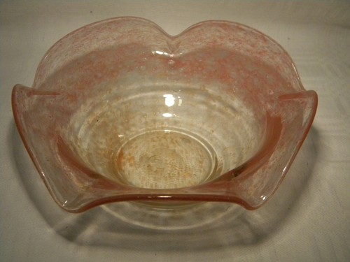 CUENCO DE CRISTAL VASART MEDIADOS DE SIGLO B034 NARANJA - Imagen 4 de 5