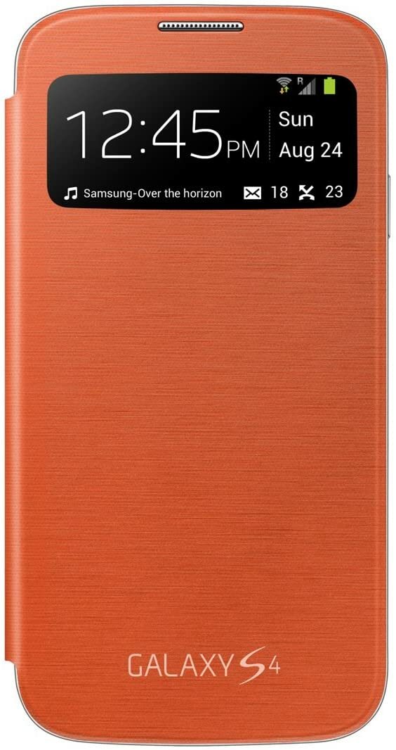 Samsung Galaxy S4 S-View Flip Cover Folio Case (Orange)