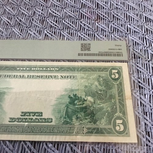 Fr.851a 1914 $5 Five Dollars Federal Reserve Note New York, PMG VF 30 EPQ #38417 - Picture 8 of 9