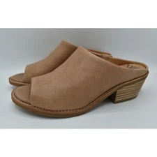 Sofft Womens Size 8.5 Aneesa Light Taupe Leather Slip On Open Toe Sandals Slides