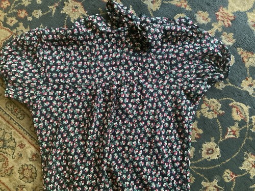 Floral Pussy Bow Short Sleeve Blouse Forever 21 Medium Sheer Cute! - Picture 16 of 18