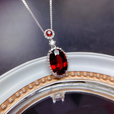 5-Piece Fire Red Garnet Pendant Set – Heart & Oval Shapes In Silver Tone, Jewelry Making