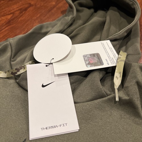 Felpa con cappuccio Nike uomo New Orleans Saints Salute To Service Therma Large L - Foto 8 di 12