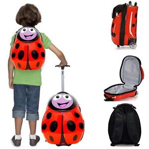 Kinderkoffer Kinder Madchen Trolley Rucksack Set Kindertrolley Marienkafer Ebay