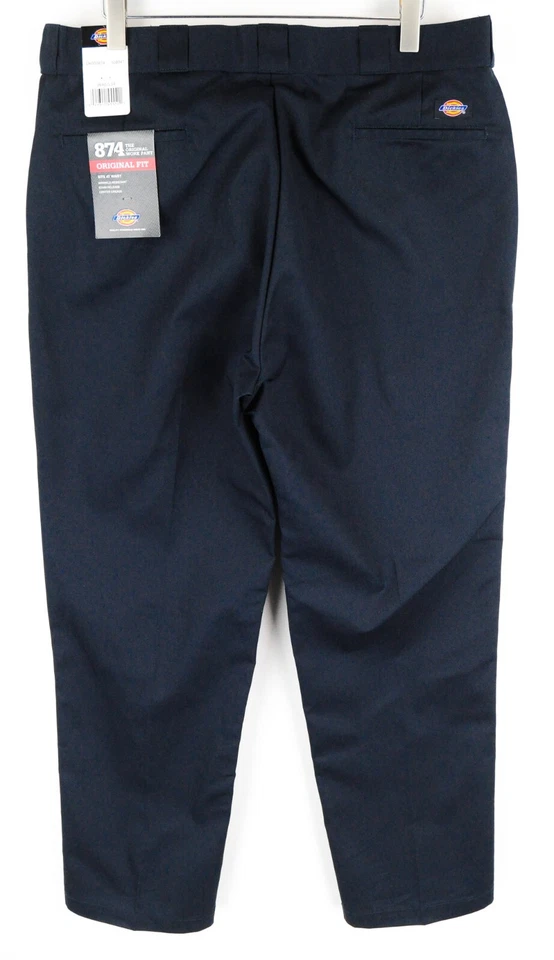 Dickies Hombre `TRABAJAR Pantalones W40/L34 Azul Marino Plisado Original - Imagen 2 de 4